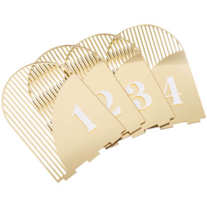 Zestaw złotych numerów z białym napisem na stoły 1-15