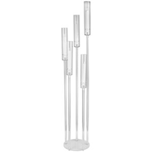 Świecznik akrylowy 5-cio ramienny ze szklanymi tubami