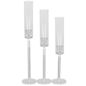 Zestaw świeczników akrylowych z tubami szklanymi 3 szt