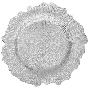 Podtalerz plastikowy SREBRNY liść 33 cm