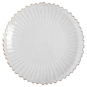 Podtalerz szklany "muszelka" ze złotym rantem 33 cm