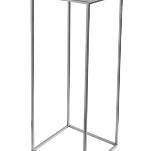 Stojak postument metalowy srebrny kwadratowy 70 cm