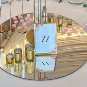 Lustrzana podstawka SZKLANA okrągła 60 cm zestaw 8 szt