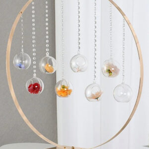 Obręcz metalowa złota 80 cm z akrylowymi kulkami