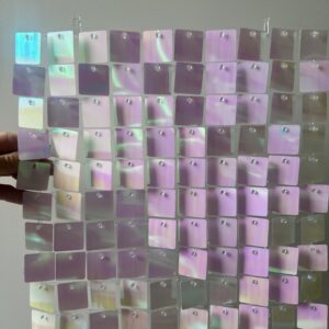 Panel cekinowy 30 x 30 HOLO biały błysk mieniący się w róż