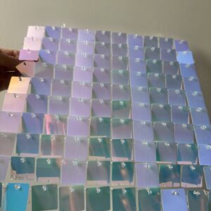 Panel cekinowy 30 x 30 HOLO biały mieniący się w niebieski