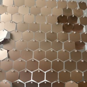 Panel cekinowy 30 x 30 wanilia heksagon matowy