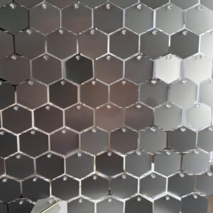 Panel cekinowy 30 x 30 srebrny heksagon matowy