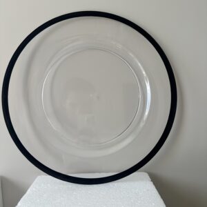 Podtalerz plastikowy transparentny gładki z czarnym rantem 33 cm