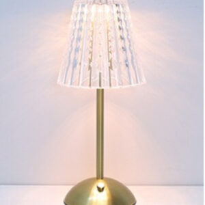 Lampka ledowa metalowo-akrylowa złota H 30 cm