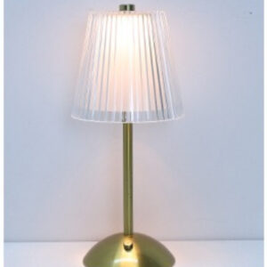 Lampka ledowa metalowo-akrylowa złota H 30 cm