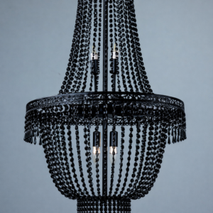 Żyrandol elektryczny CZARNY z opcją oświetlenia 80x60