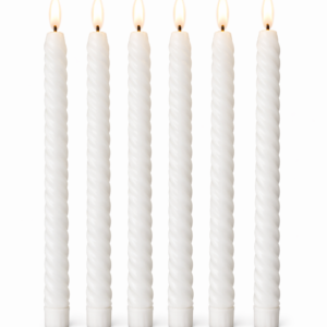 Zestaw 10 świeczek led WZÓR "KRĘCONY" 21.5 cm kolor biały