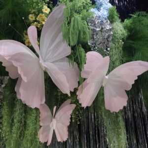 Motyl papierowy RÓŻOWY 70 cm