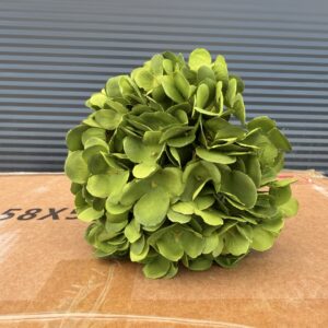 Hortensja materiałowa na łodydze CIEMNO ZIELONY KWIAT